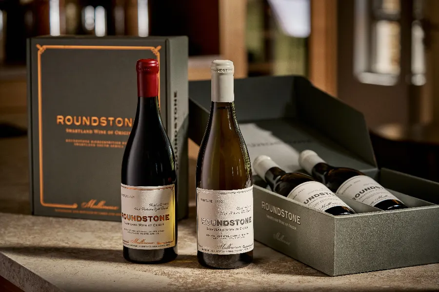 Mullineux wines and packaging at Roundstone Farm